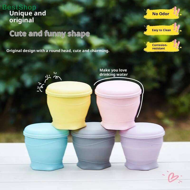 180ml Mini Folding Silicone Retractable Cup Outdoor Travel Coffee Telescopic Drinking Mug With Lid Z260313