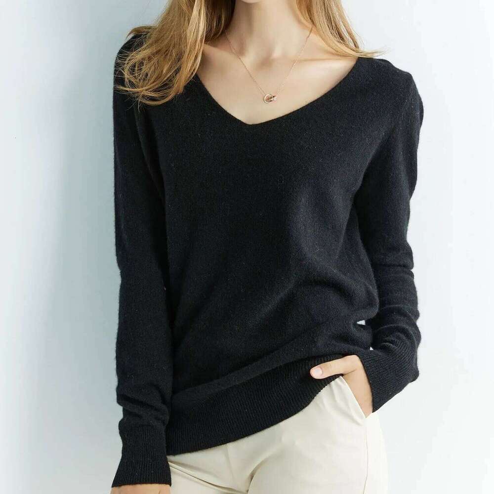 Cashmere Sweater Women's Knitted Sweaters 100% Merino Wool V-Neck Long-Sleeve Pullovers Winter Autumn Jumper Clothing Top Female Z260313