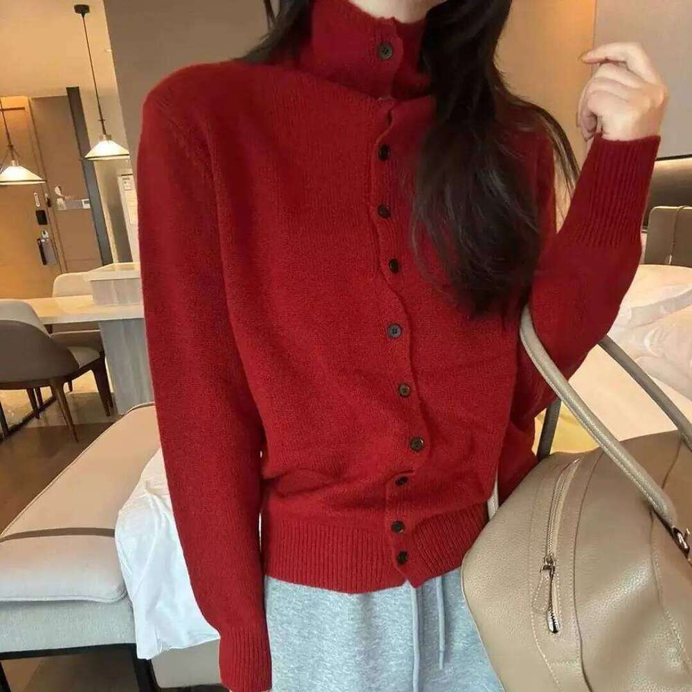 WinvyNee Women's Clothing 100% Wool Sweaters Turtleneck Long Sleeve Solid Buttons Pullovers Soft Knitwear Tops Autumn A1683006 Z260313
