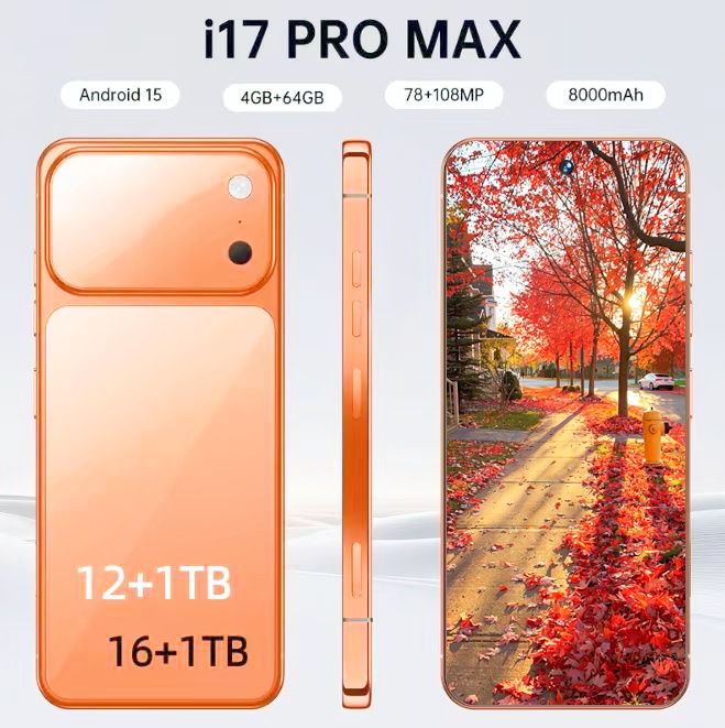 i16 i17 Pro Max 16+1TB cellphone wireless charging 5G smartphone network unlock 72+108MP pixel fingerprint unlock facial recognition