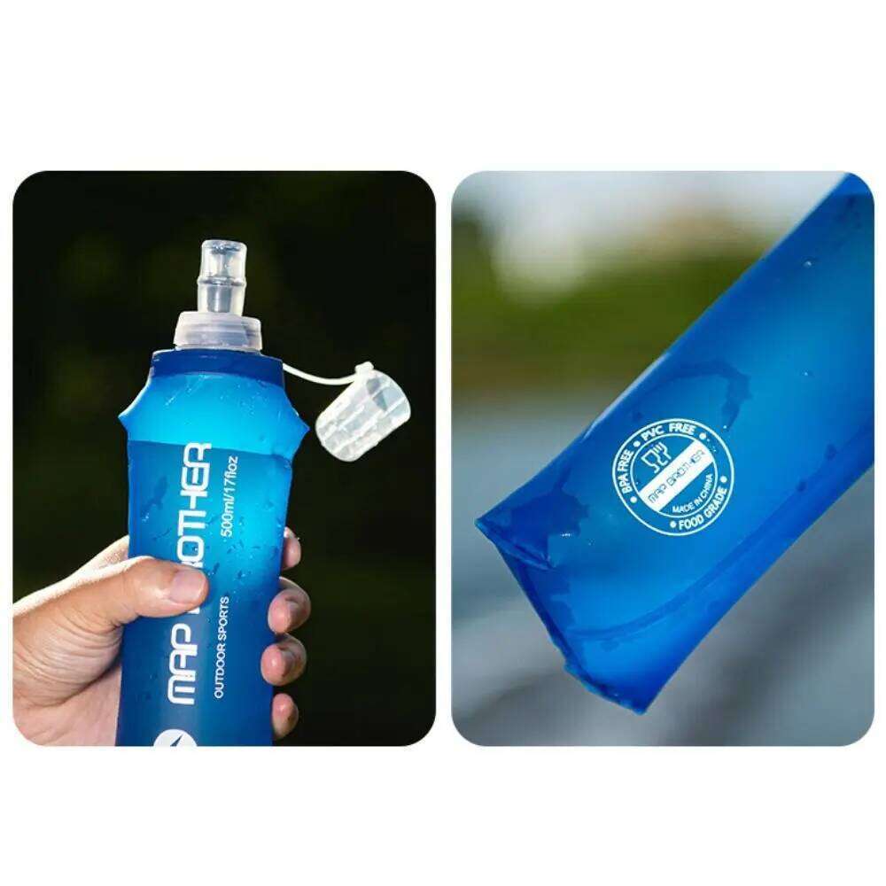 250/500ML Soft Silicone Mouth TPU Outdoor Water Bottle Food Grade Collapsible Hydration Bag Running Camping Hiking Z260314