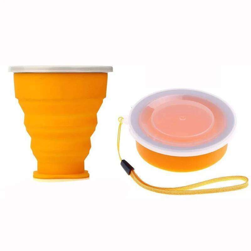 Folding Cups BPA FREE Food Grade Water Cup Travel Silicone Retractable Coloured Portable Outdoor Coffee Handcup Z260313