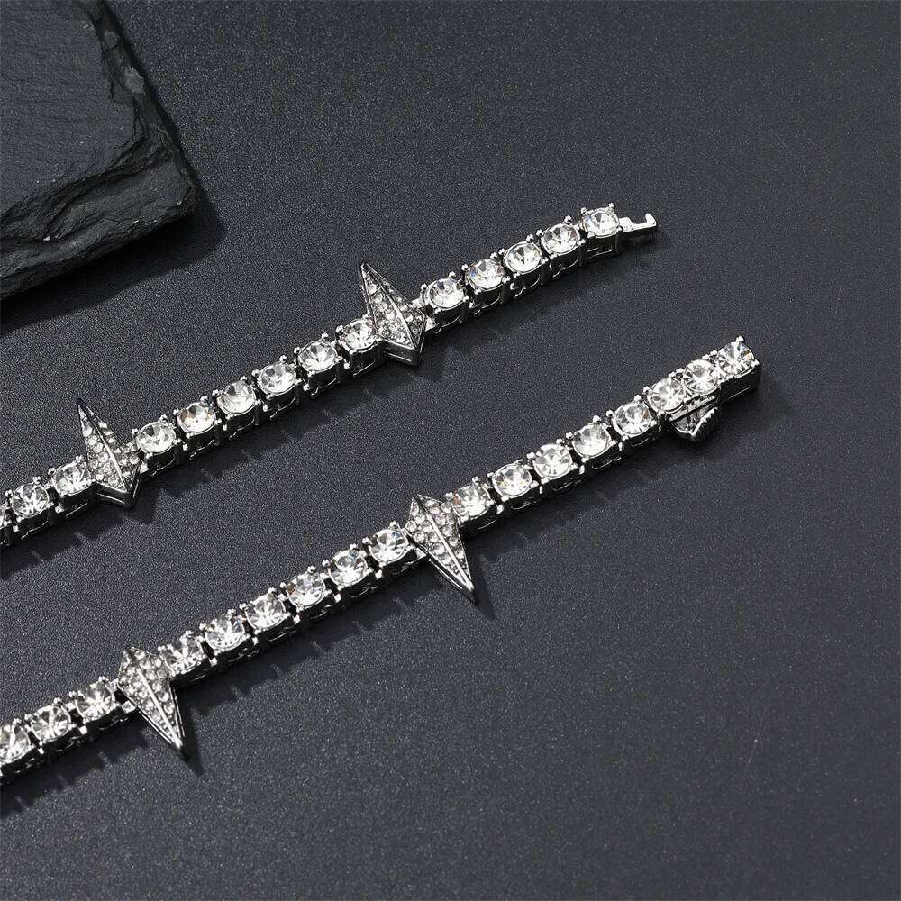 Hip Pop 4MM Tennis Chain Dropwater Bling Iced Out Colorful Rhinestone Necklaces For Men Women Choker Jewelry Party Gift H260312