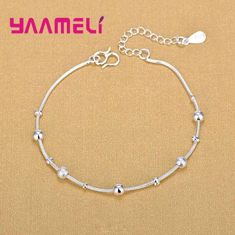Charm 925 Sterling Color Water Wave Chain Bracelet Fashion Woman Girl Lady Fine Silver Jewelry Z260313