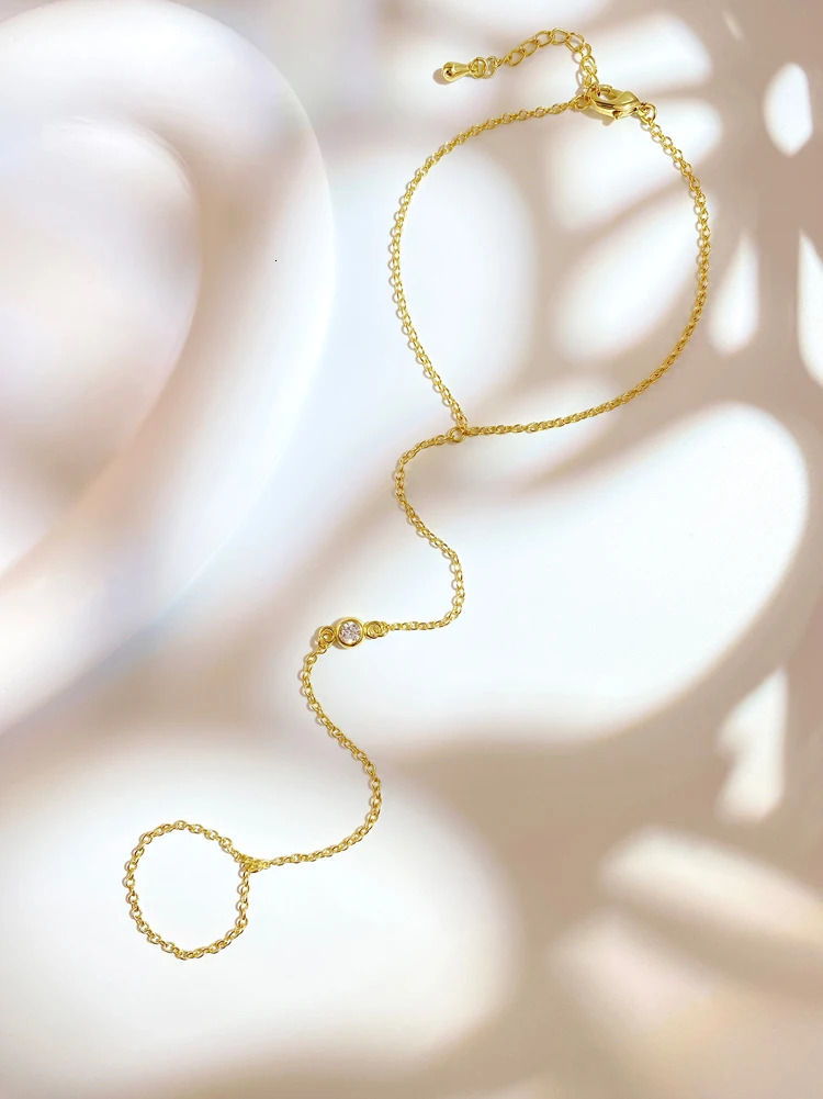 925 Sterling Silver Simple Zircon Circular Finger Bracelet For Women Anniversary Party Personalized High Quality Fine Jewelry 260313