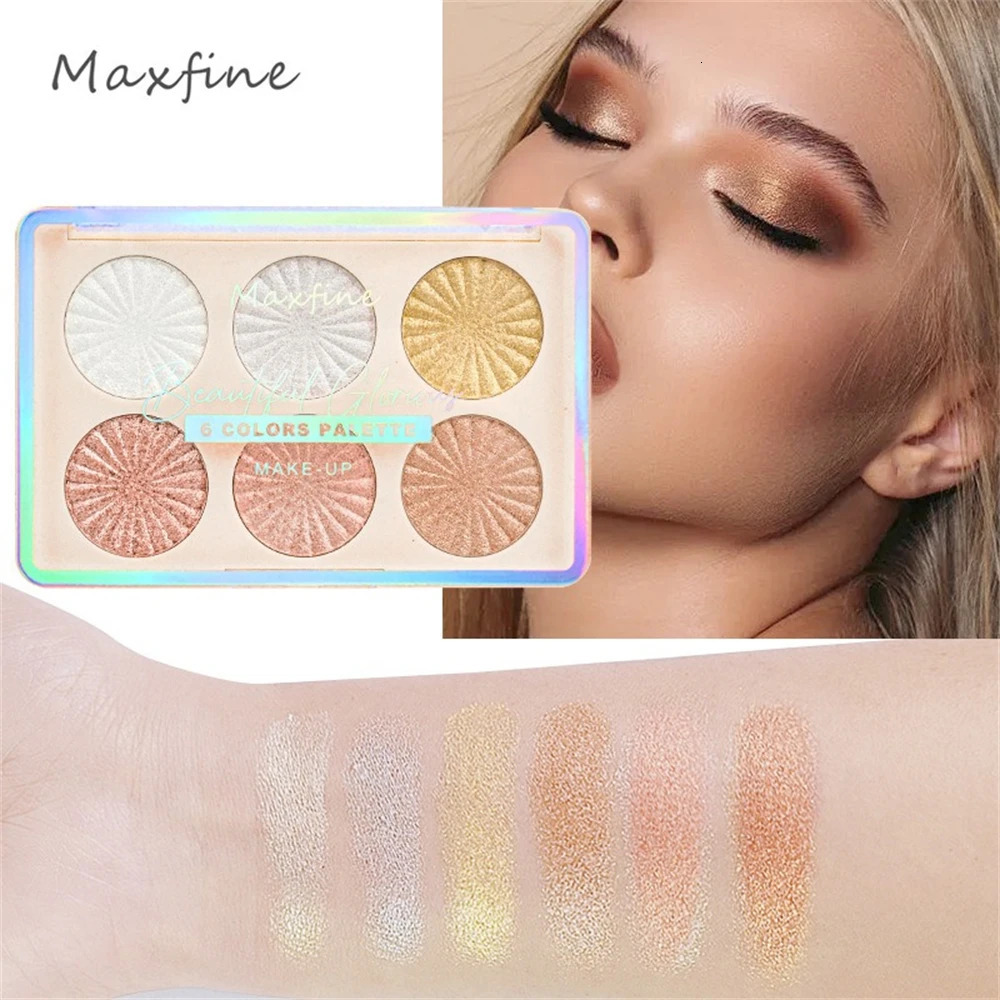 6-color blush and contouring all-in-one palette pearlescent matte powder makeup palette glitter highlighter brighten palette 260305