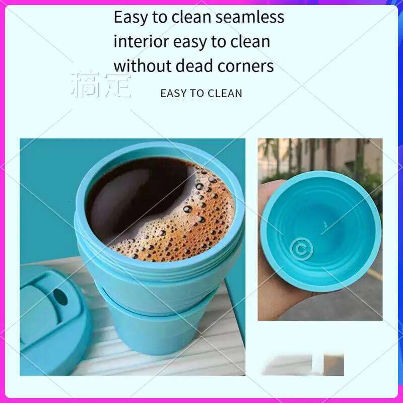 AUU-Silicone Coffee Cup,Portable & Reusable For Outdoor, Hiking, Daily Home Use, Eco-Friendly Folding Water Cup Z260314