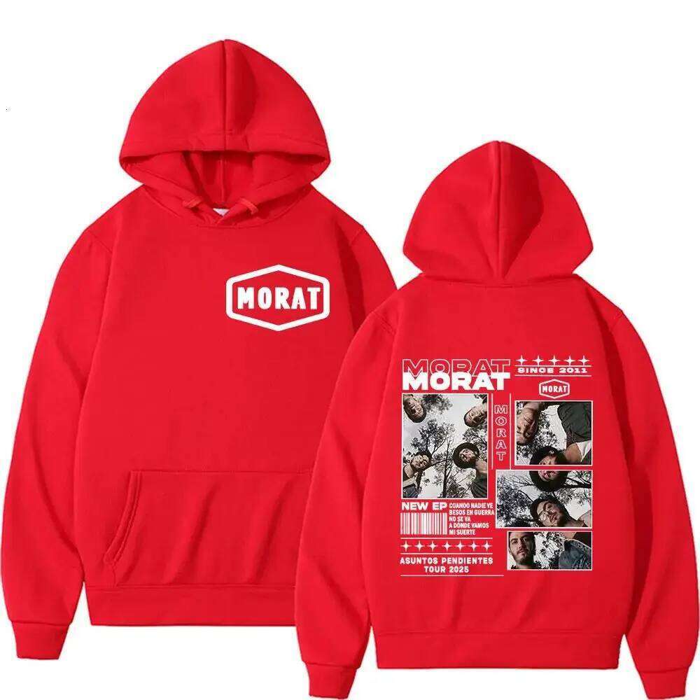 Vintage Harajuku Trend Hoodies Morat Band Asuntos Pendientes Tour 2025 Merch Sweatshirts Hip Pop Long Sleeve Hoodie Streetwear Z260314
