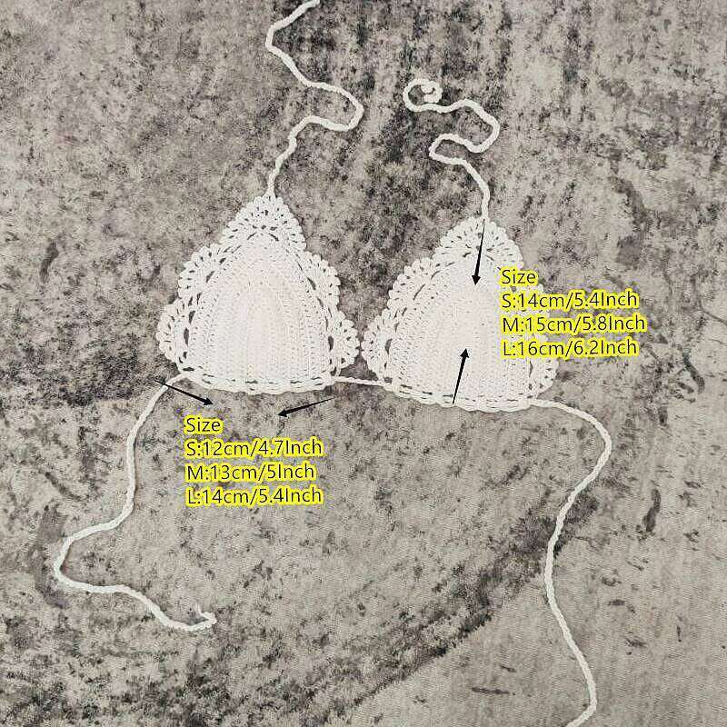 3 Piece Hand Crochet Beach Bikini Set Women Swimwear Cover UP Mini Skirt Swimsuit Suit Y260303