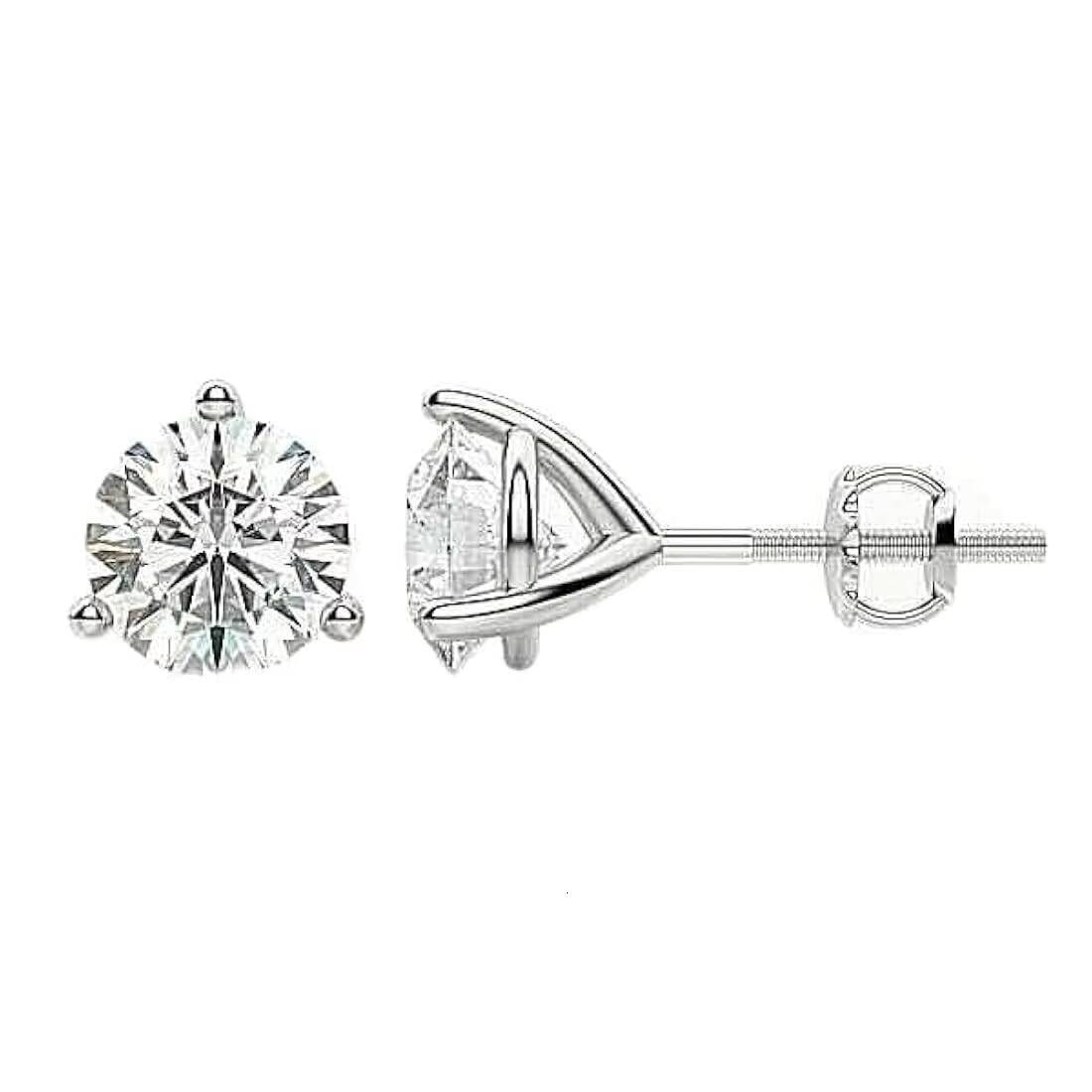 High-Grade Lab Grown Diamond Earring Filled Rhodium Plated Luxury IGI Certified Polished Craftsmanship Clear Sparkle Women
