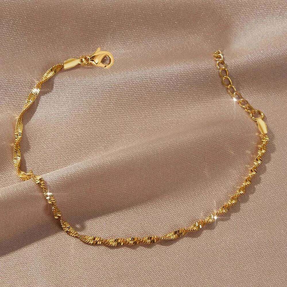 Stainless Steel Simple Chain Bracelet Fashion Bohemian Style Jewelry Party Dinner Friend Gift Suitable For Women's Daily Wear Z260313