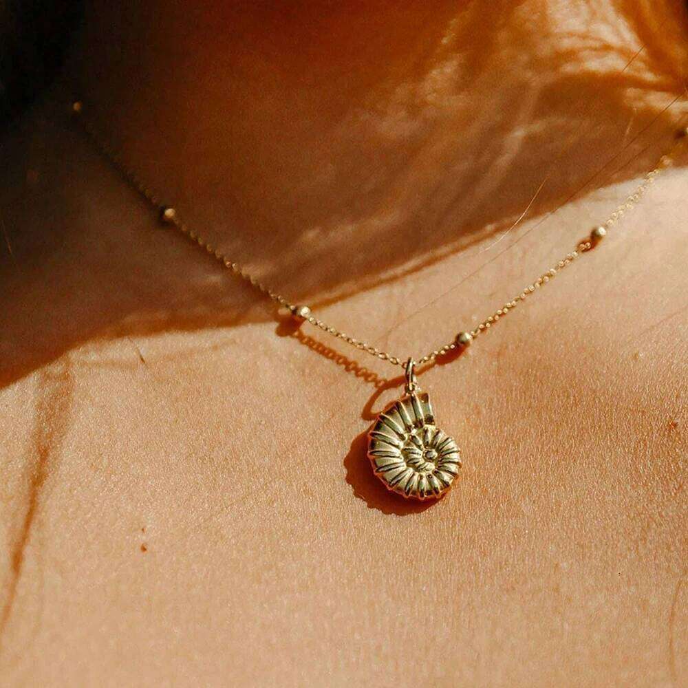 DGIDDK Bohemian Style Stainless Steel Nautilus Shell Ocean Beach Necklace Conch Handmade Jewelry For Women Daily Wear H260312