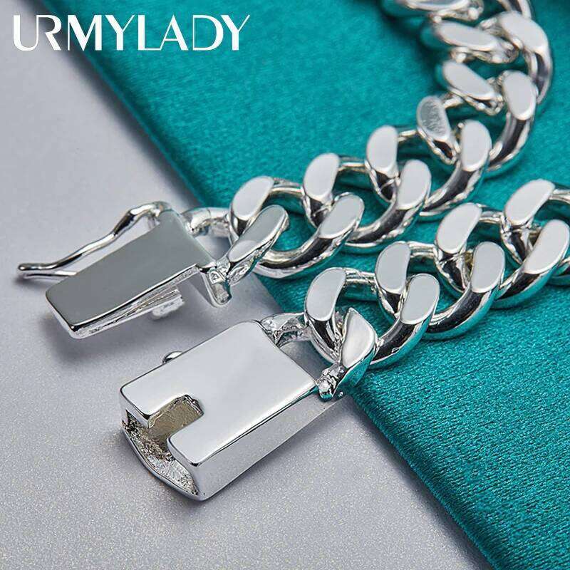 Charm 925 Sterling Silver Design Noble Pretty 10mm Mens Chain Jewelry Fashion Geometric Bracelet Factory Price Z260313