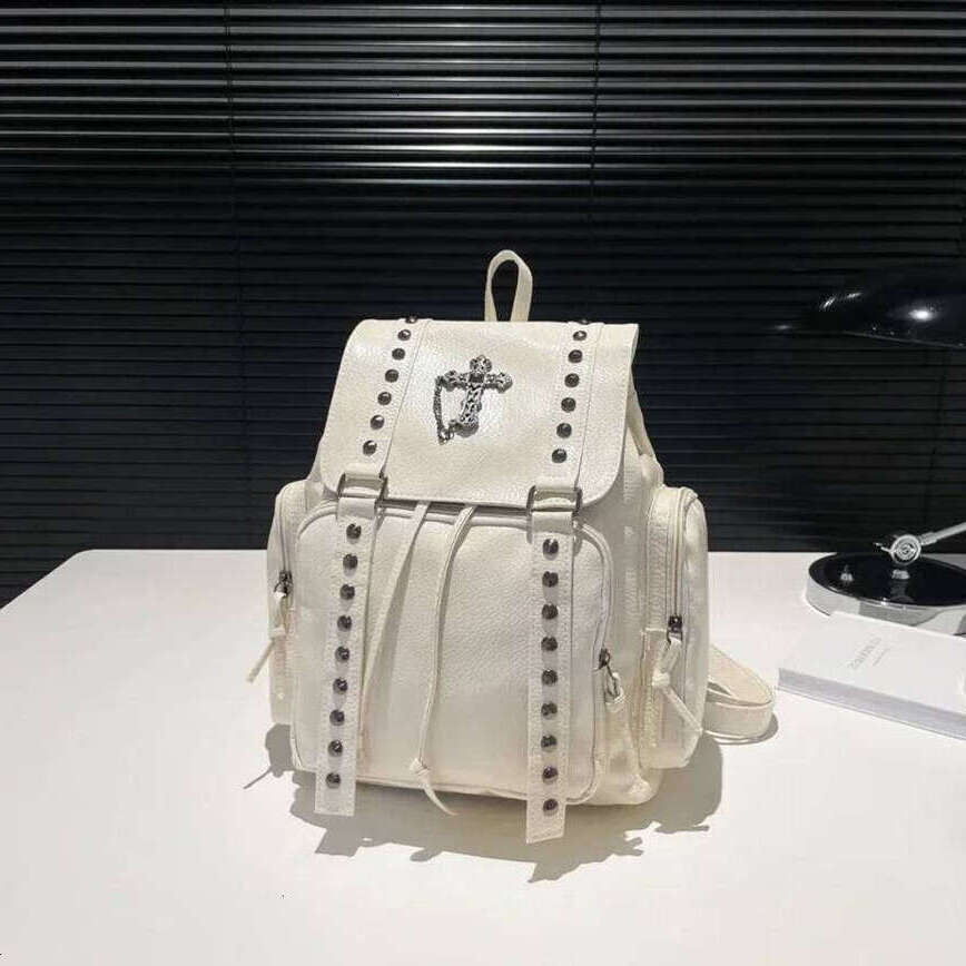 TAURUSCIAGA Rivet Y2k Backpack Women Gothic Punk PU Leather Shoulder Ladies Vintage Harajuku Backpacks College Large Capacity School Bag Daily Versati