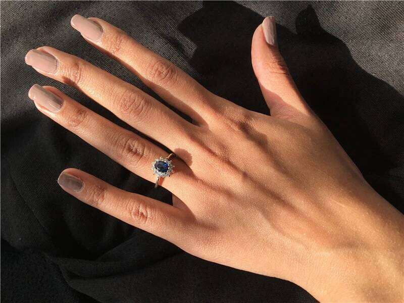 Princess Diana 925 Sterling Silver Engagement Ring Ruby Natural Amethyst Blue Sapphire Topaz Bridal Wedding Rings for Women H260312