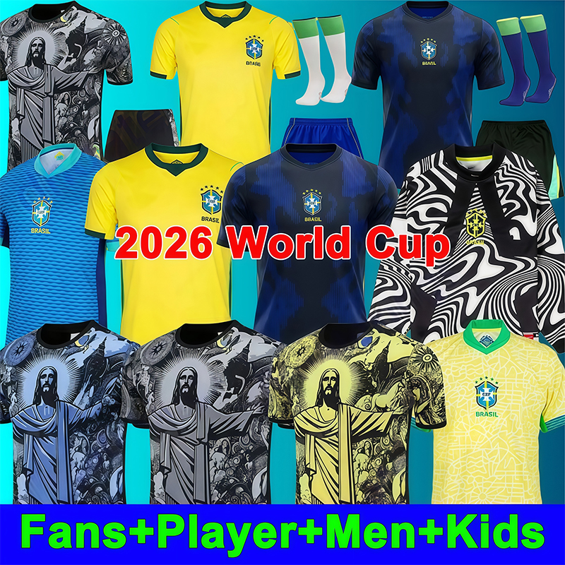 Brazil jersey 2026 World Cup Brasil Soccer Jersey CASEMIRO National Team G.JESUS P.COUTINHO Kids kits L.PAQUETA T.SILVA PELE MARCELO VINI JR CBF 25 26 Football Shirt
