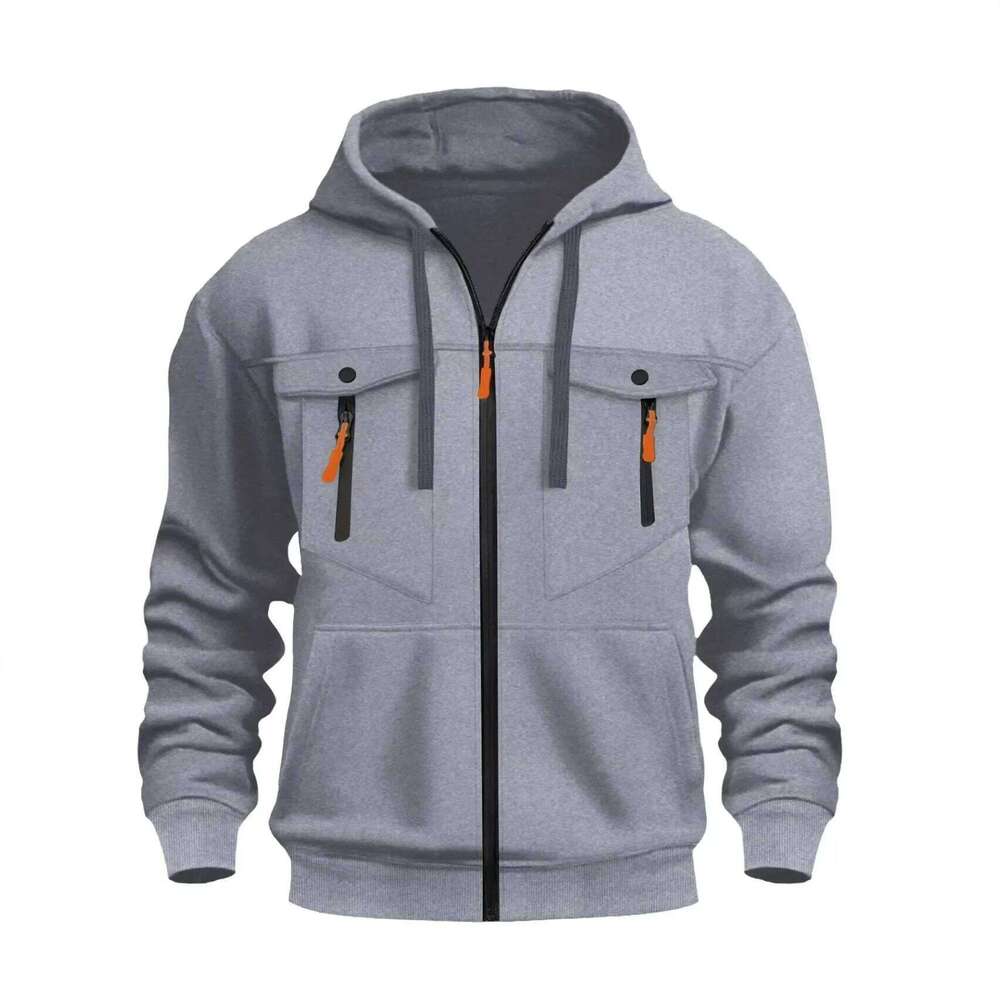Casual Zip-Up Hoodie Trendy Streetwear Comfortable Loose Fit Autumn Winter keep warm Sweatshirt Fashionable Men's Clothing Z260315