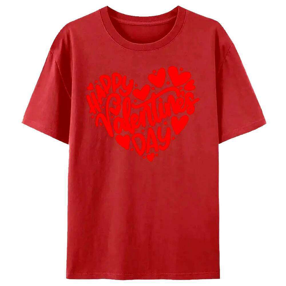 Happy Valentine's Women Shirt Valentines Day Gift for Her Festival Costumes Women's Aesthetics Clothes Fashion Casual Tops Z260314