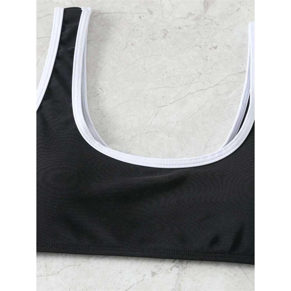 2025 Solid Sporty Two Piece Bikini Swimsuit Women Swimwear Female Bathers Bathing Swimming Swim Suit Beachwear Y260303