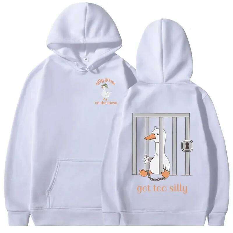 Stupid Goose Loose Hoodie, Funny Men's Women's Casual Clothing Pure Autumn and Winter Hoodie with Too Silly Memes Z260314