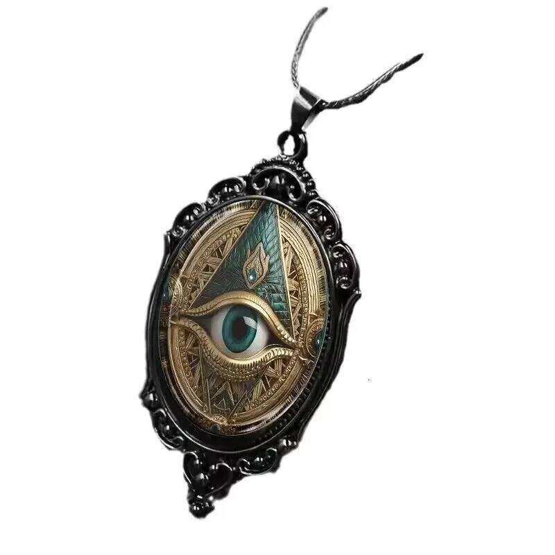 Dark Gothic Witch Pendant Necklace Women Men Punk Cross Metal Leather Rope Chain Enchanted Vintage Halloween Gift Accessories H260312