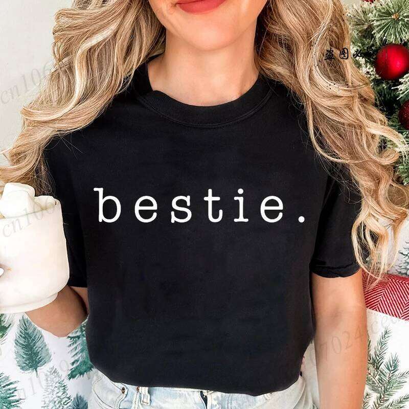 Retro Besties Best Friends T-Shirt,Besties Shirt, BFF Matching T-Shirts,short Sleeve Women T-Shirts,summer Fashion Tops Z260314