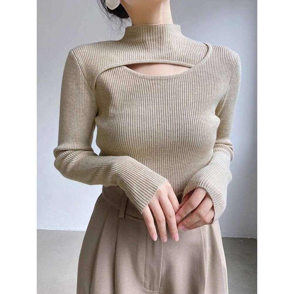 Autumn Winter Sexy Hollow Out Women Sweaters Slim Vintage Jumper Soft Warm Pull Female Casual Turtleneck Pullovers Knitted Tops Z260314