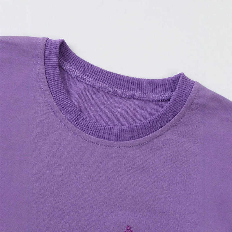 T-shirts Cute style, new spring and autumn embroidered long-sleeve sweatshirt for girls short-sleeve cartoon design