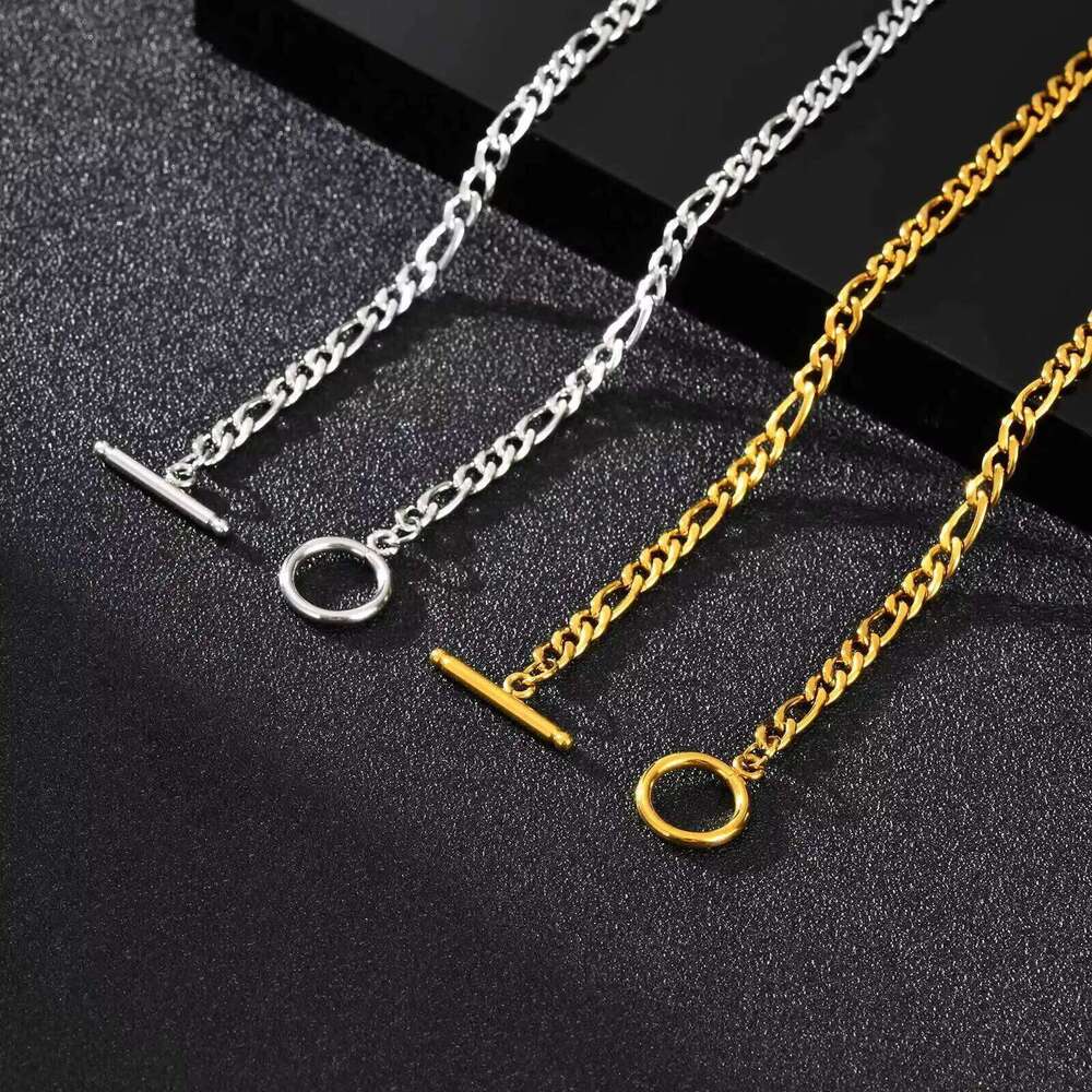 Vnox 50cm Stainless Steel Necklaces for Men Women, OT Buckle Link Choker, Classic Party Jewelry Accessories Chain H260312