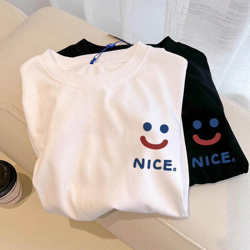 American Retro Heavy Cotton Short-sleeve T-shirt For Polo Designer Hoodie Women Summer Loose Fit Korean Style Trendy Regular Shoulder Women's Hal