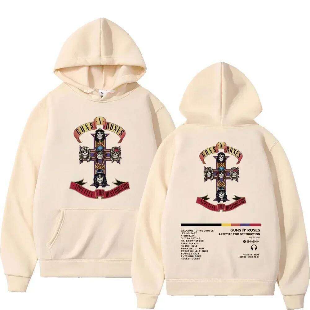 Men's and Women's Hooded Sweatshirts Guns N Roses Unisex Clothing Printed Rock Hip-hop Gothic Fashion Z260314