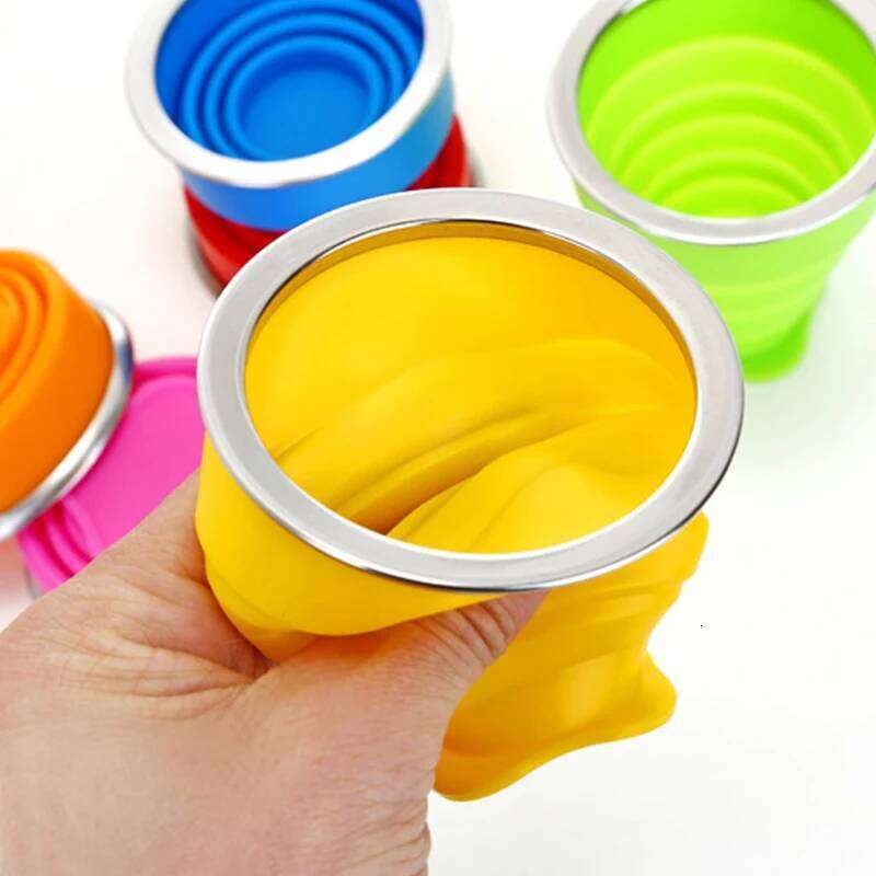 Portable Silicone Retractable Folding with Lid Telescopic Collapsible Drinking Outdoor Travel Water Cup Z260314