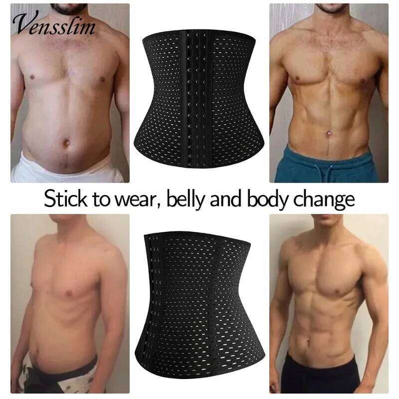 for Men Sweat Belt Sauna Trimmer Stomach Wraps Workout Body Shaper Band Waist Cincher Corset Belly Strap Shapewear 26Y0313
