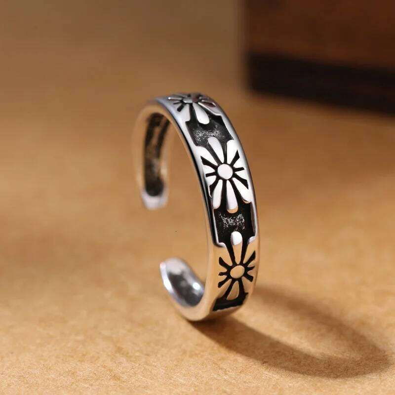 925 Silver Three Flower Open Rings For Women Wedding Jewelry Accessories and H260312