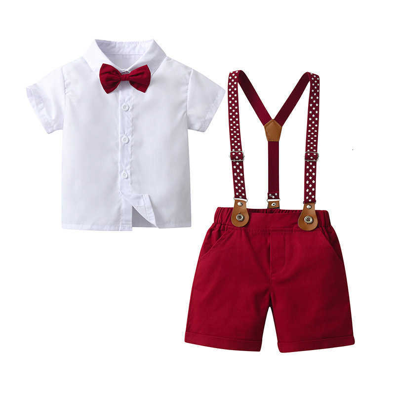 Women's Knits & Tees Children's summer short-sleeve outfit baby clothes, British gentleman suit boys' summer clothing