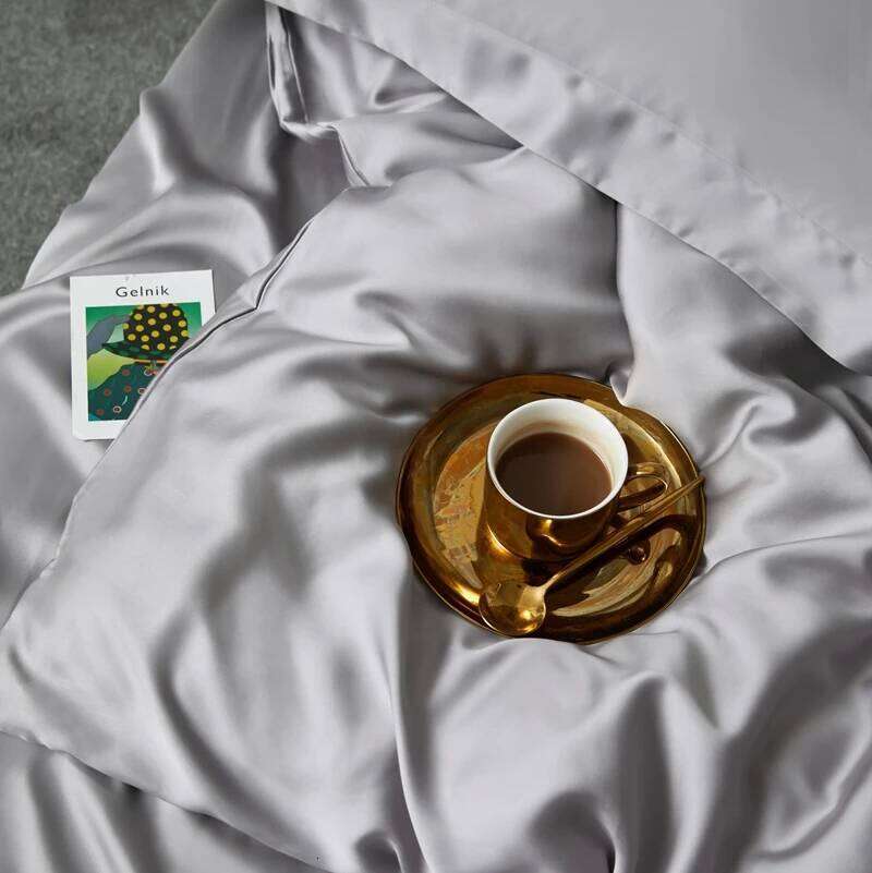 Natural Silk Bedding Quilt Soft Flat Sheet Pillowcases Queen King Size Duvet Cover Set H260312 - view 4