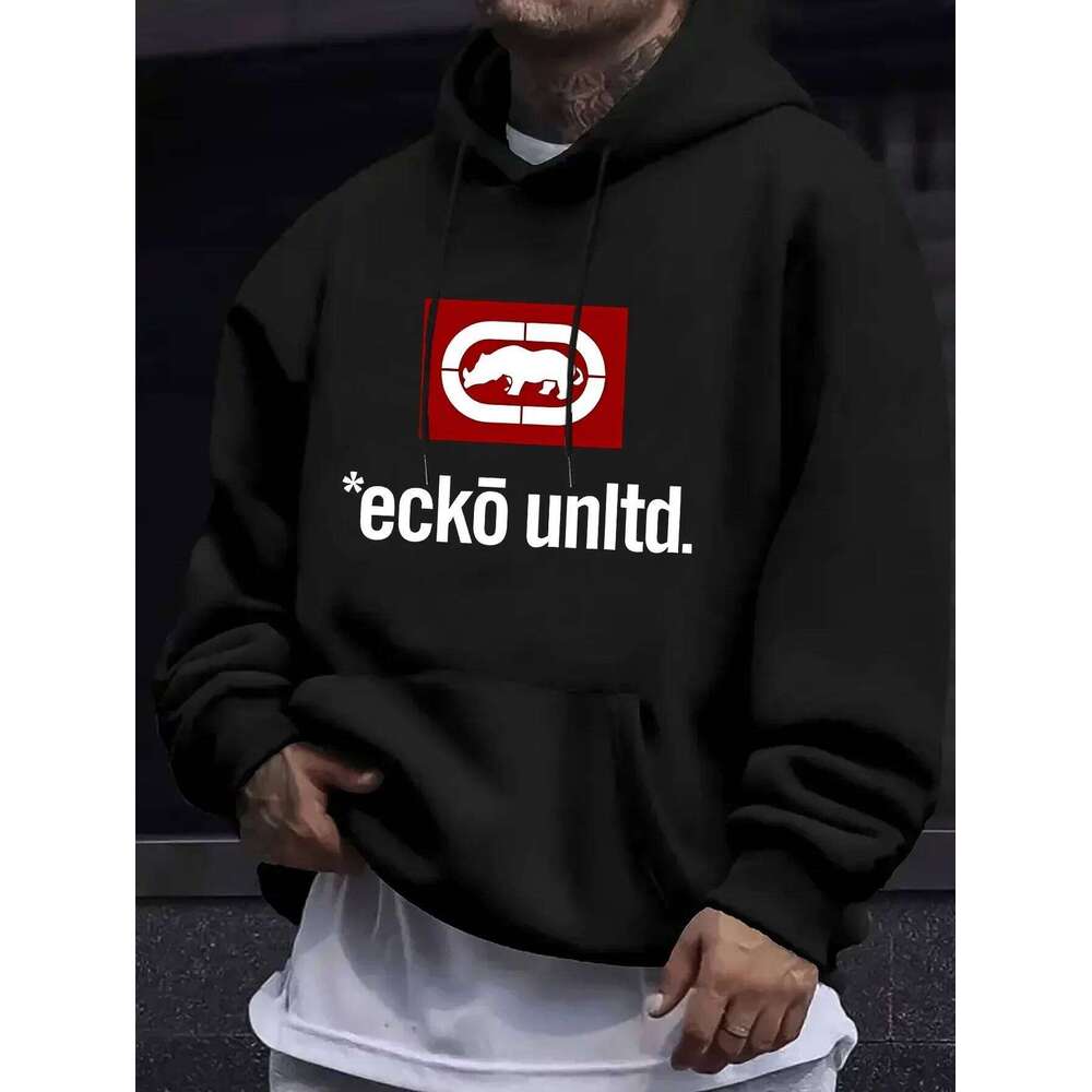 Men's with Graphic "Ecko Unlimited" - Sweater Long Sleeves Regular Fit Autumn/Winter Casual Hoodie Z260314