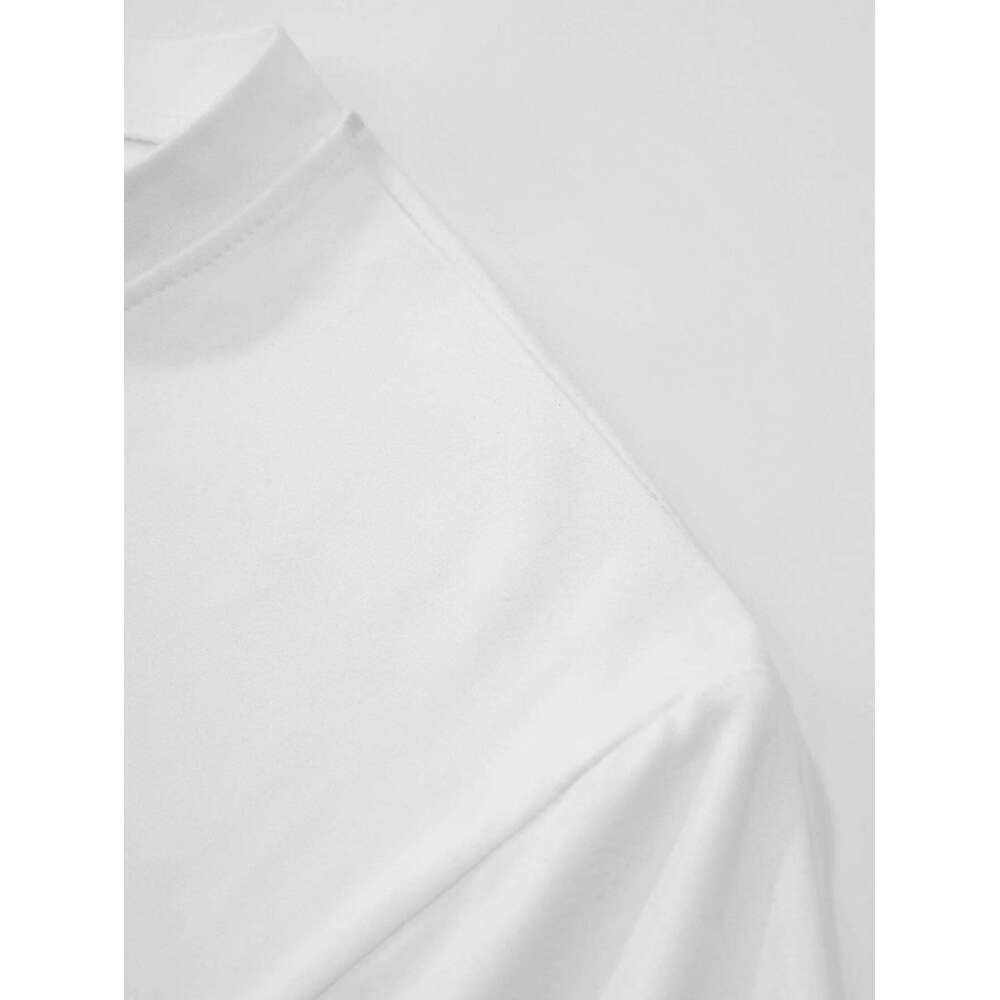 Cartoon fish can print short-sleeved T-shirt casual simple style suitable for daily wear and outing in summer Z260314