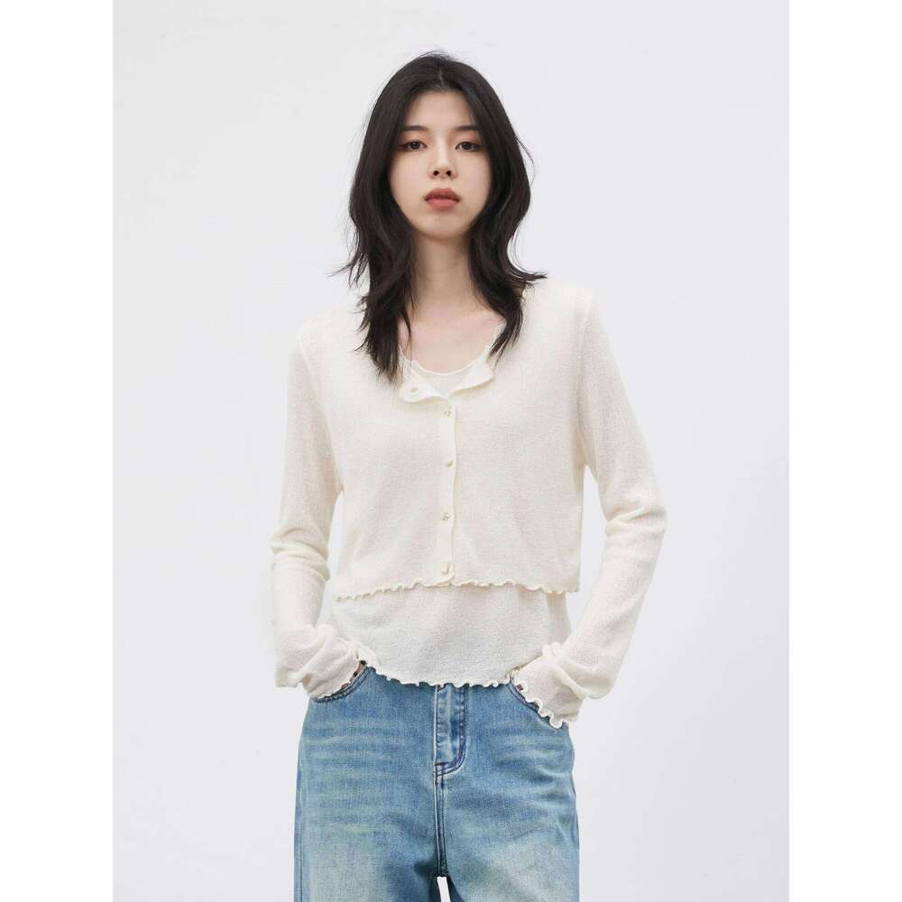 CHIC VEN Fashion Women Cardigan Loose Casual New Design Ocean Style Female Knitted Sweater Vest Two-piece Set Spring Summer 2026