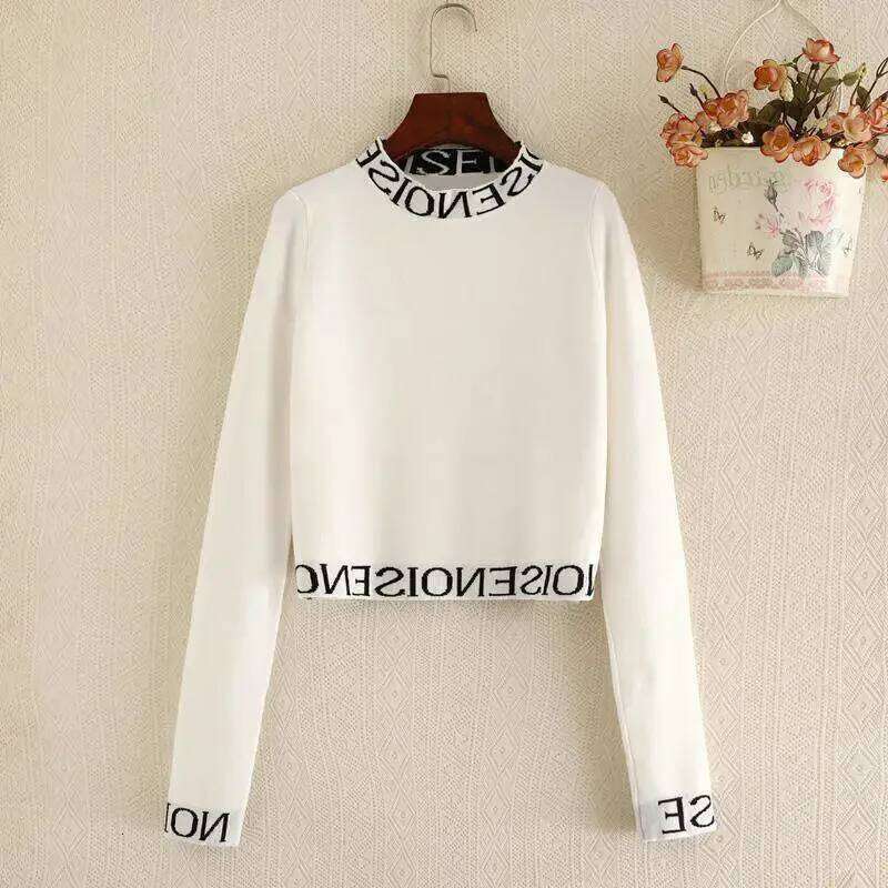 Short sweater women new waist slim small coat knitted inner half high collar bottom shirt autumn and winter 2025 Z260313