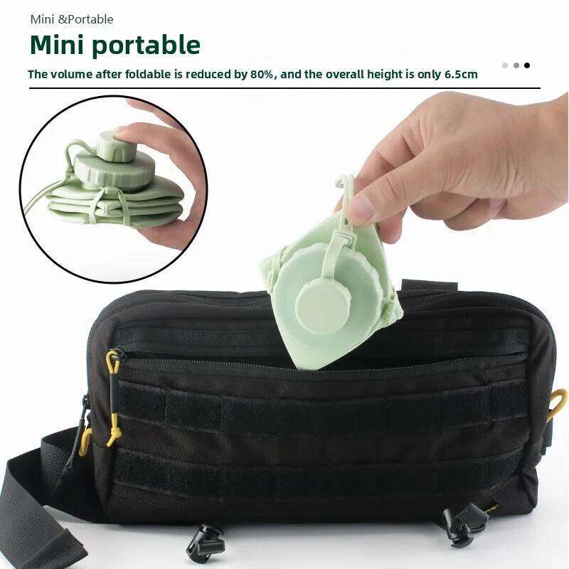 Silicone Folding Water Cup Large Capacity Outdoor Travel Portable Sports Kettle High Temperature Resistant Food Grade Creative Z260314