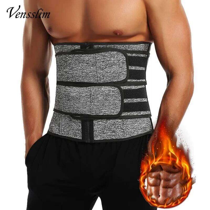 Vensslim Men Waist Body Shapers Slimming Belt Sheath Weight Loss Belly Cinchers Workout Trimmer Corset Sauna Sweat Strap 26Y0313