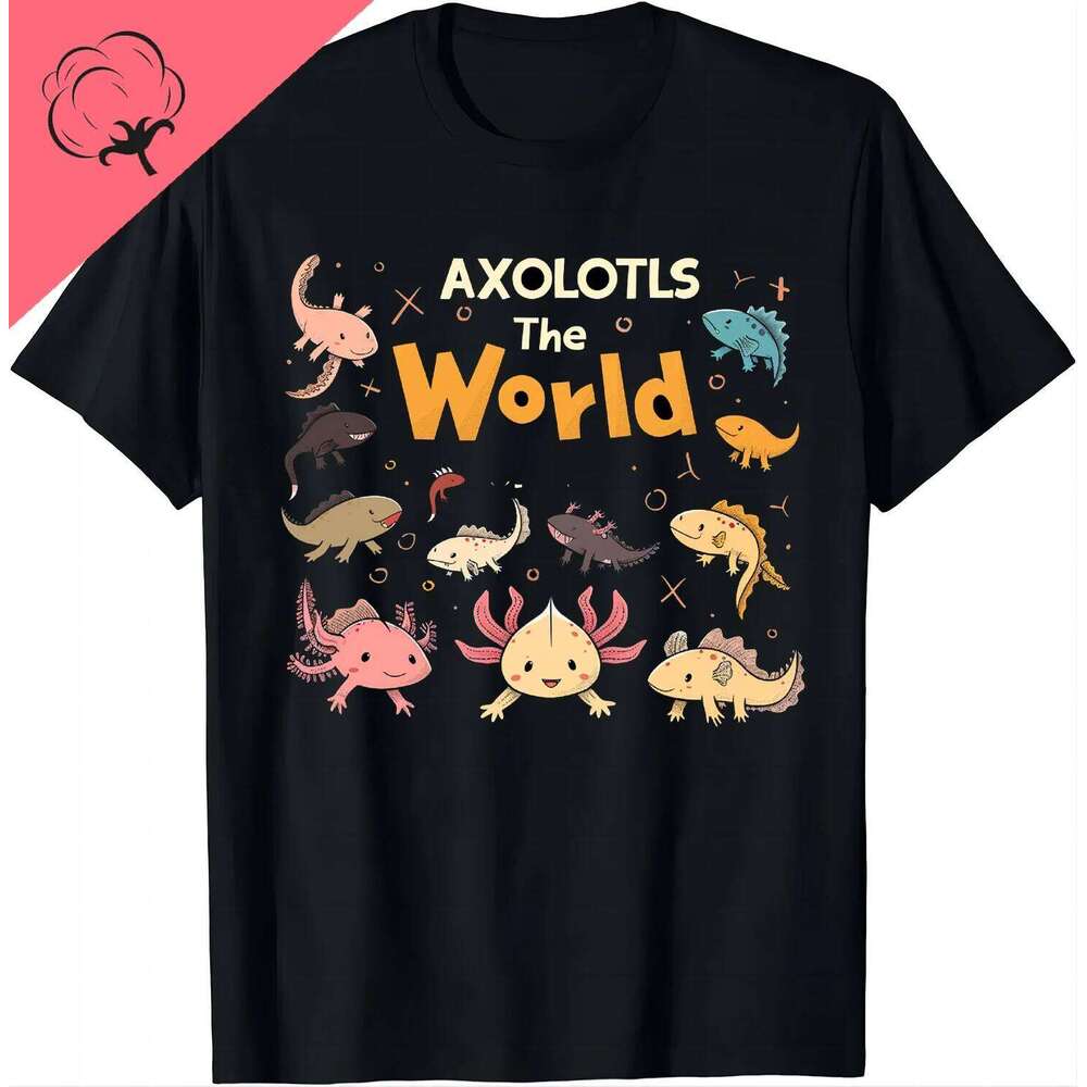 Shirt Axolotls of The World Axolotl Animals T-Shirt Aesthetic Women Clothing Graphic T Shirts Kawaii Clothes Z260314