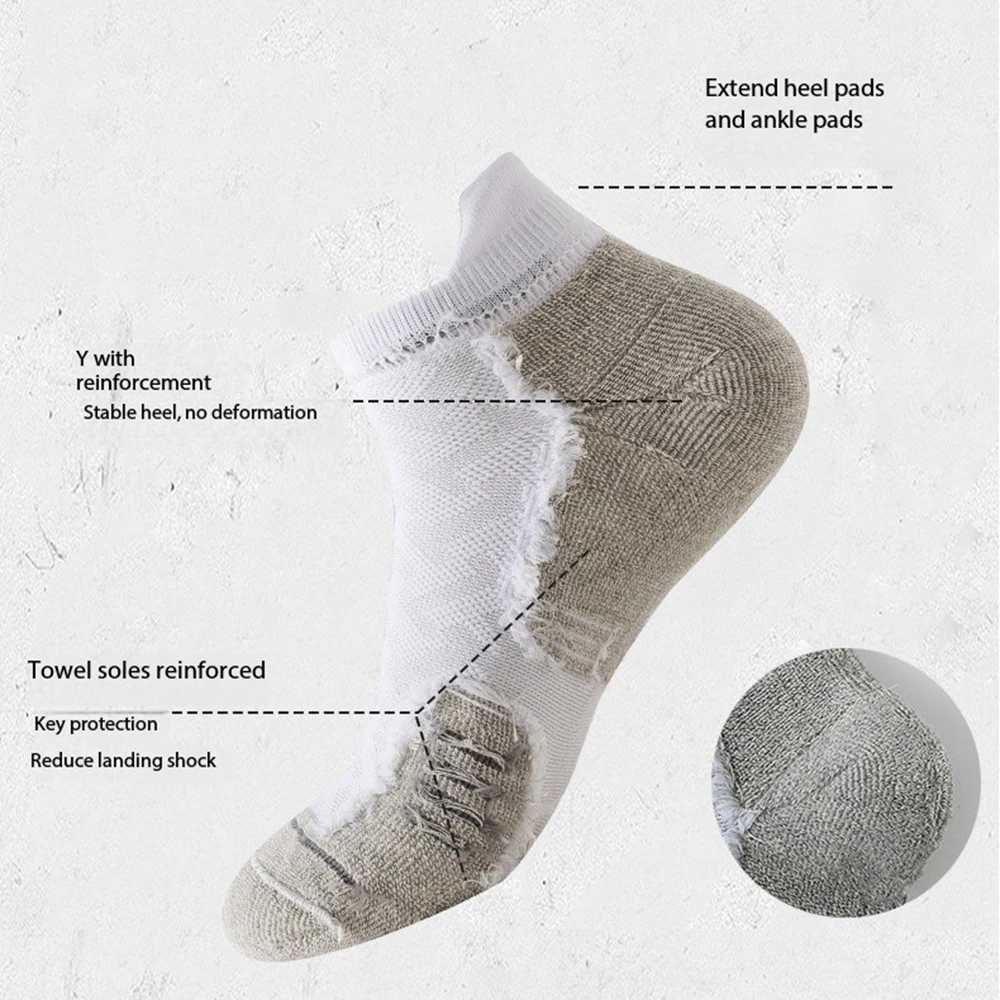 1/3Pairs Professional Marathon Running Sock Outdoor Sports Fitness Thickened Cushioned Short Tube Low Cut Boat Ankle Socks D260313