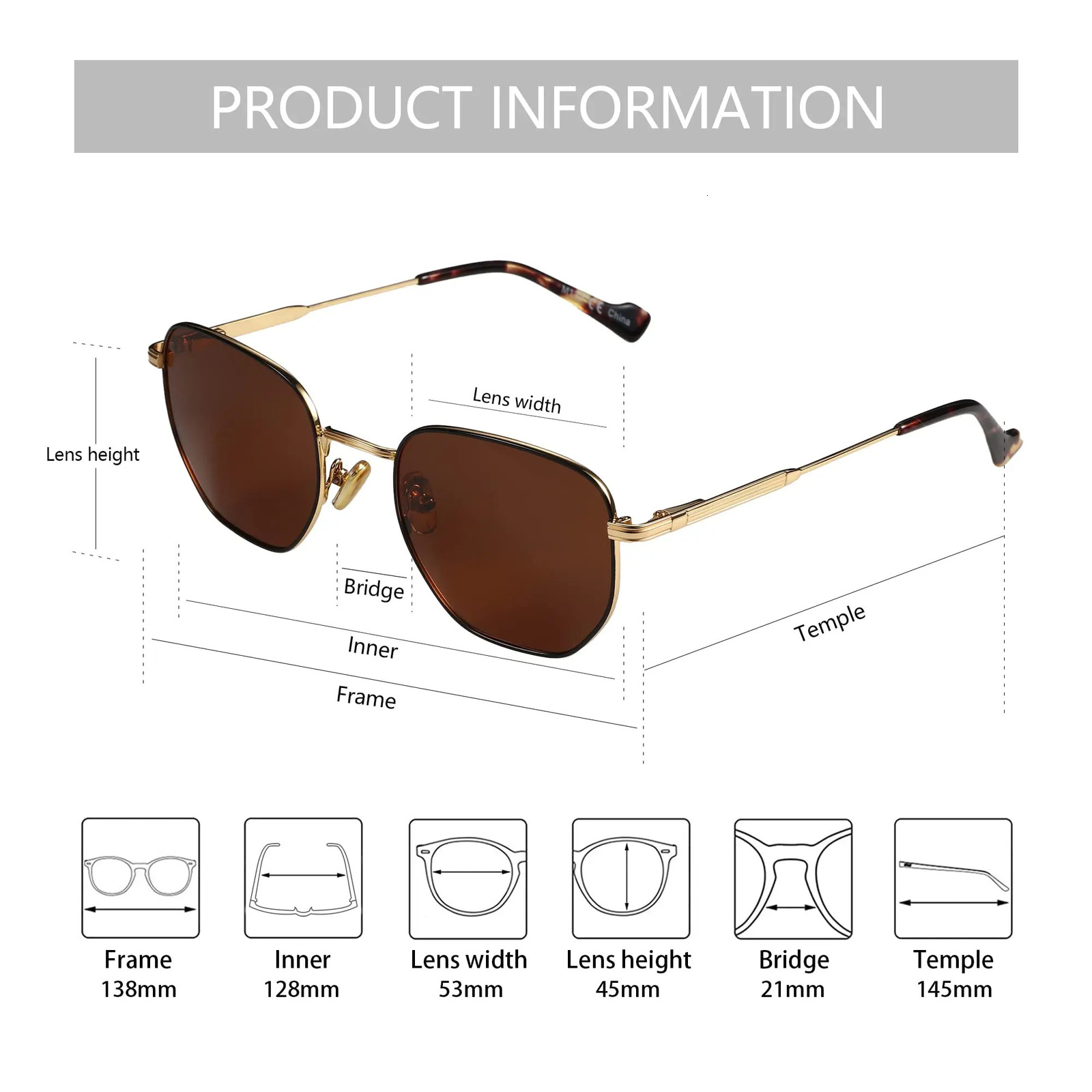 ZENOTTIC Hexagon Polarized Retro Sunglasses for Men Women-Vintage Metal Frame n UV Protection Trendy Fashion Shades 260312