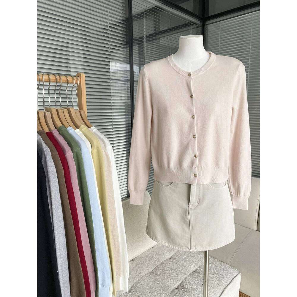 Knitted Cardigans New Long Sleeve O-Neck White Knit Sweater Cardigan Tops Sweaters Women Clothing 2025 Q705 Z260313