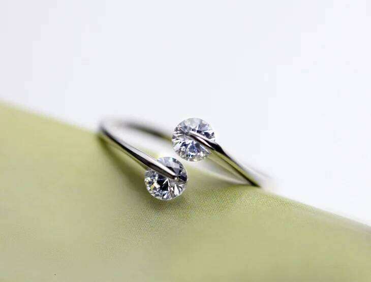 Real Rings Open Design 925 Sterling Silver Aaa Zirconia Adjustable Ring Party Jewelry For Women Sr60 H260312