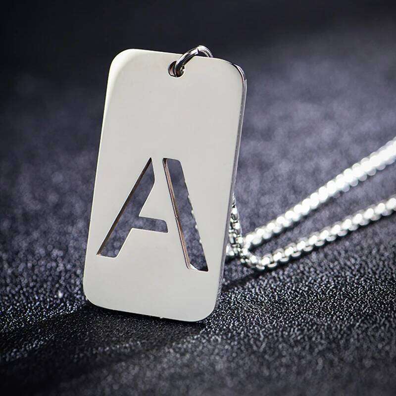 Hip Hop Rock Punk Gothic Style Stainless Steel A-Z 26 Initials Women's Men's Pendant Necklace for Best Friend Glamour Jewelry H260312