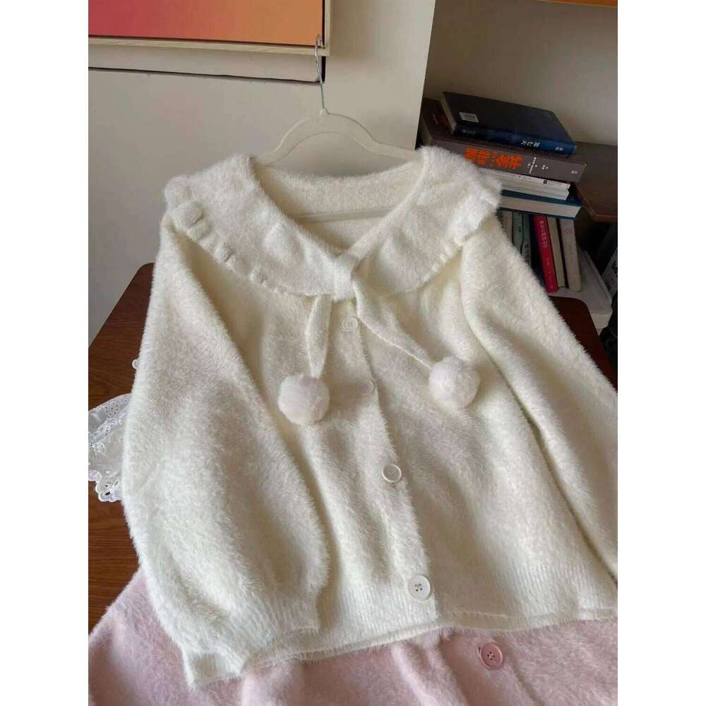 Harajuku Sweet Knitted Sweater Tops Women 2025 Autumn Winter New Casual Loose Cardigan Y2k E-Girl Long Sleeve Kawaii Pullover Z260313