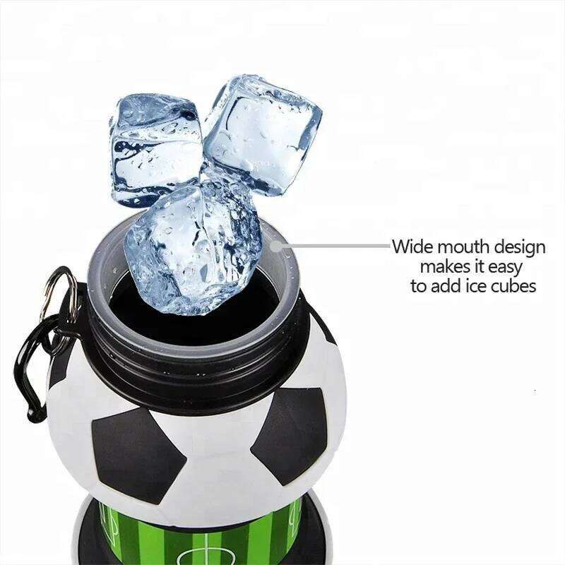 Foldable Football/basketball Silicone Bottle, Children/student Outdoor Sports Water Bottle. Supports Mass Customization Z260313